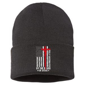 Fully Vaccinated By The Blood Of Jesus Christian Sustainable Knit Beanie