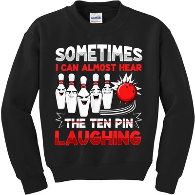 Funny Vintage Bowling Team Bowler Bowling Lover Boys Girls Kids Sweatshirt