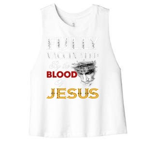 Fully Vaccinated By The Blood Of Jesus Women's Racerback Cropped Tank