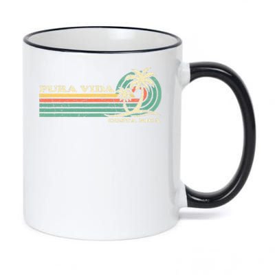 Family Vacation Costa Rica Pura Vida Beach 11oz Black Color Changing Mug