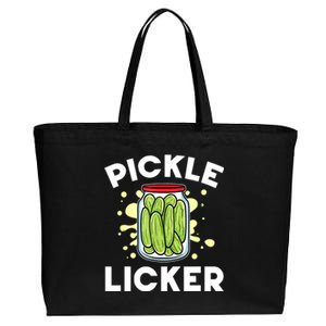 Funny Vegan Cucumber Pickle Jar Pickle Licker Vegetarian Gift Cotton Canvas Jumbo Tote