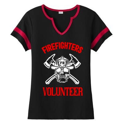 Firefighter Volunteer Cute Gift Firefighters Volunteer Fire Gift Ladies Halftime Notch Neck Tee