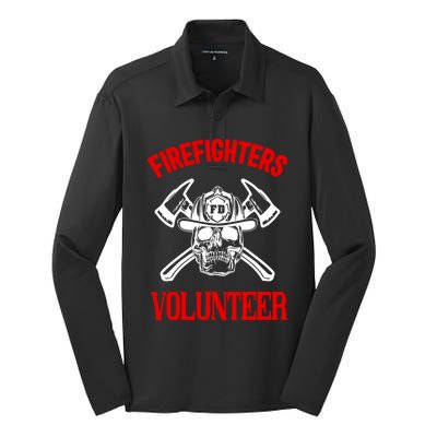 Firefighter Volunteer Cute Gift Firefighters Volunteer Fire Gift Silk Touch Performance Long Sleeve Polo