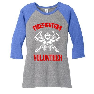 Firefighter Volunteer Cute Gift Firefighters Volunteer Fire Gift Women's Tri-Blend 3/4-Sleeve Raglan Shirt