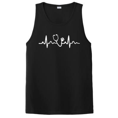 Future Veterinarian Cool Gift Heartbeat Stethoscope Vet Paw Gift PosiCharge Competitor Tank