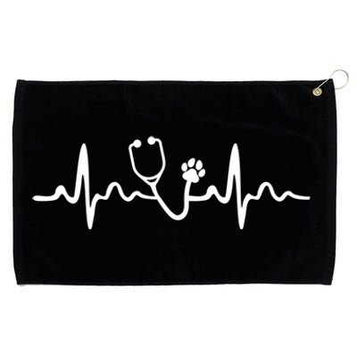 Future Veterinarian Cool Gift Heartbeat Stethoscope Vet Paw Gift Grommeted Golf Towel