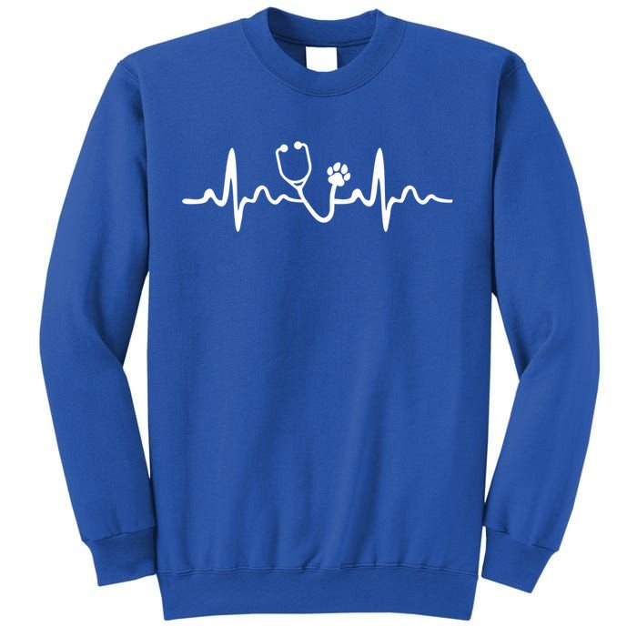 Future Veterinarian Cool Gift Heartbeat Stethoscope Vet Paw Gift Sweatshirt