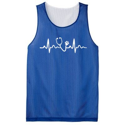 Future Veterinarian Cool Gift Heartbeat Stethoscope Vet Paw Gift Mesh Reversible Basketball Jersey Tank