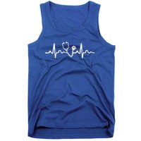 Future Veterinarian Cool Gift Heartbeat Stethoscope Vet Paw Gift Tank Top