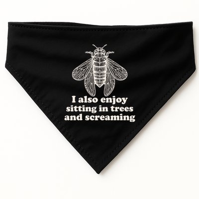 Funny Vintage Cicada I Also Enjoy Sitting In Trees And Screaming USA-Made Doggie Bandana
