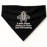 Funny Vintage Cicada I Also Enjoy Sitting In Trees And Screaming USA-Made Doggie Bandana