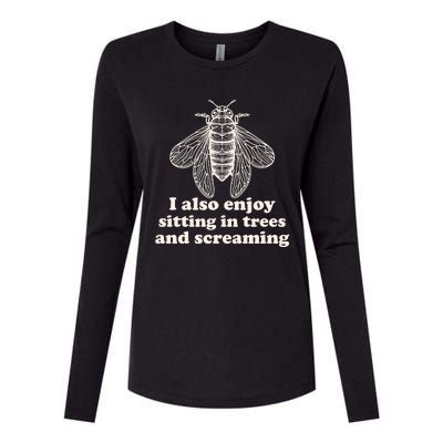 Funny Vintage Cicada I Also Enjoy Sitting In Trees And Screaming Womens Cotton Relaxed Long Sleeve T-Shirt