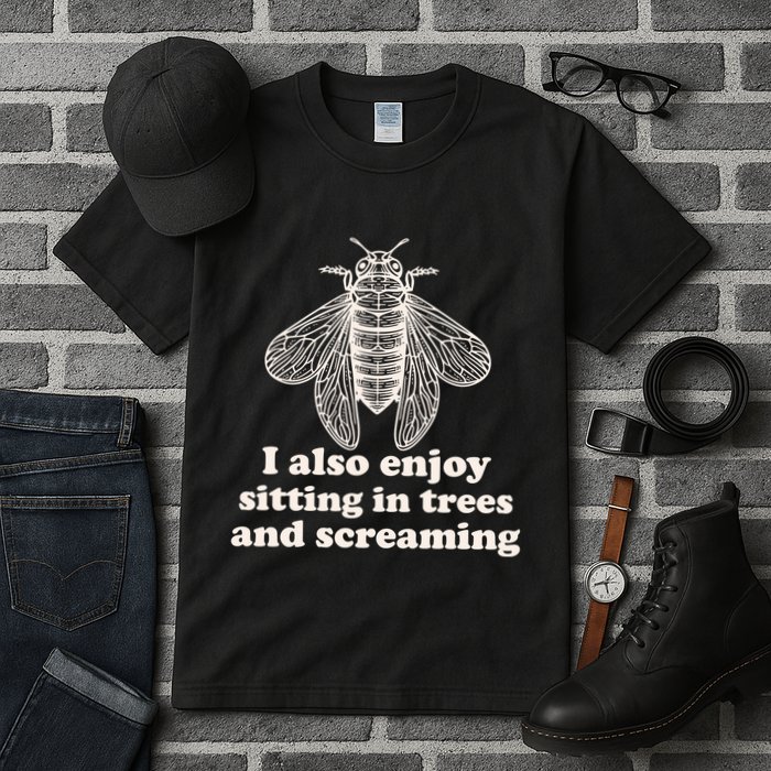 Funny Vintage Cicada I Also Enjoy Sitting In Trees And Screaming Tall T-Shirt