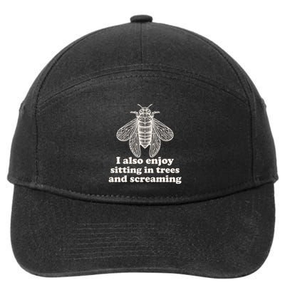 Funny Vintage Cicada I Also Enjoy Sitting In Trees And Screaming 7-Panel Snapback Hat