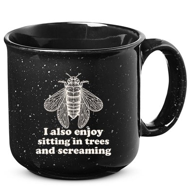 Funny Vintage Cicada I Also Enjoy Sitting In Trees And Screaming 15oz Campfire Ceramic Mug