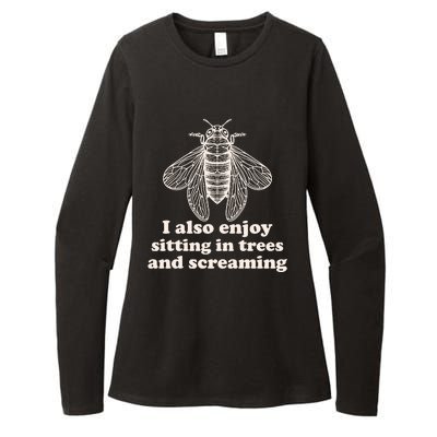 Funny Vintage Cicada I Also Enjoy Sitting In Trees And Screaming Womens CVC Long Sleeve Shirt