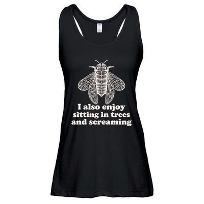 Funny Vintage Cicada I Also Enjoy Sitting In Trees And Screaming Ladies Essential Flowy Tank
