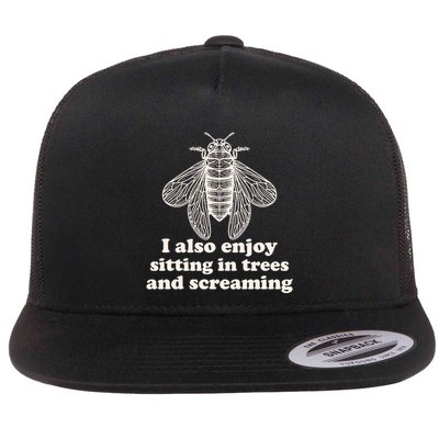 Funny Vintage Cicada I Also Enjoy Sitting In Trees And Screaming Flatbill Hat