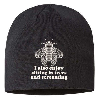 Funny Vintage Cicada I Also Enjoy Sitting In Trees And Screaming Sustainable Beanie