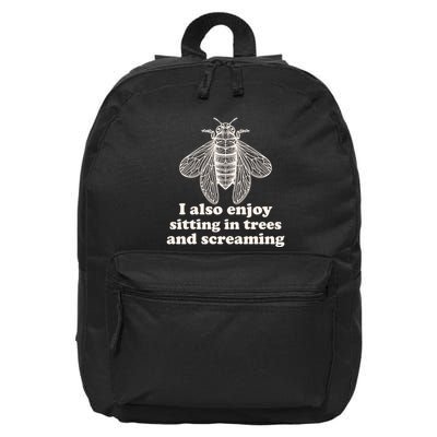 Funny Vintage Cicada I Also Enjoy Sitting In Trees And Screaming 16 in Basic Backpack