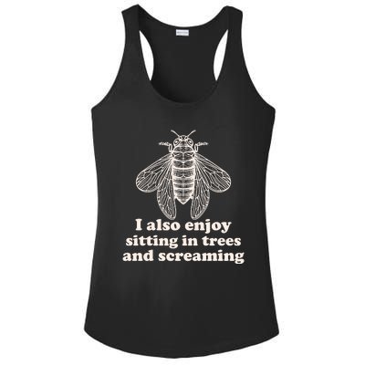 Funny Vintage Cicada I Also Enjoy Sitting In Trees And Screaming Ladies PosiCharge Competitor Racerback Tank