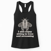 Funny Vintage Cicada I Also Enjoy Sitting In Trees And Screaming Womens Tank Top