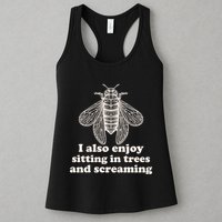 Funny Vintage Cicada I Also Enjoy Sitting In Trees And Screaming Womens Tank Top