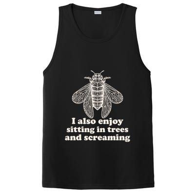 Funny Vintage Cicada I Also Enjoy Sitting In Trees And Screaming PosiCharge Competitor Tank