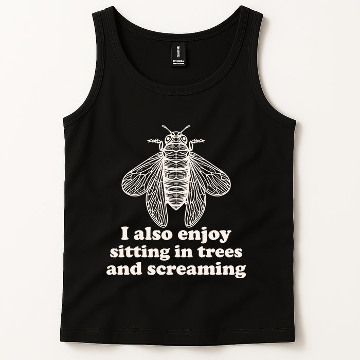 Funny Vintage Cicada I Also Enjoy Sitting In Trees And Screaming Tank Top