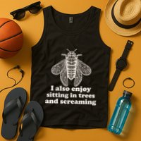 Funny Vintage Cicada I Also Enjoy Sitting In Trees And Screaming Tank Top