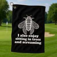 Funny Vintage Cicada I Also Enjoy Sitting In Trees And Screaming Golf Towel