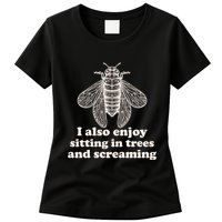 Funny Vintage Cicada I Also Enjoy Sitting In Trees And Screaming Womens T-Shirt