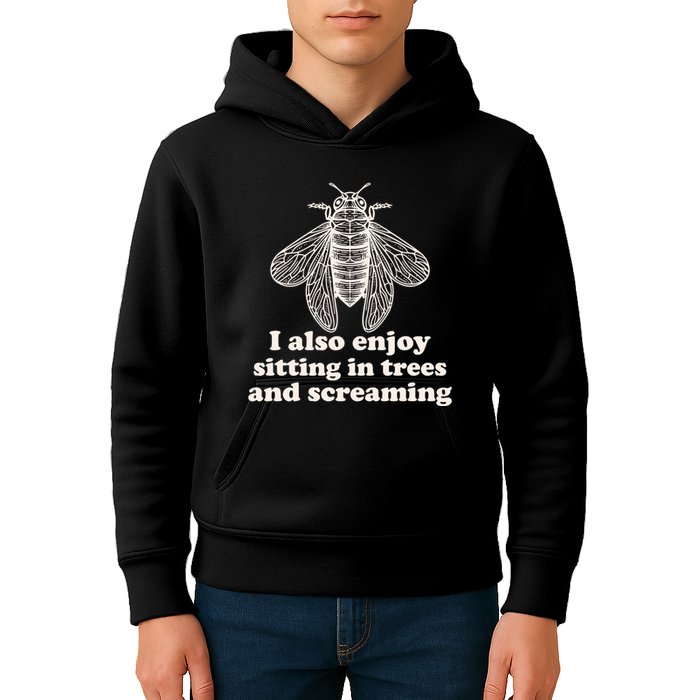 Funny Vintage Cicada I Also Enjoy Sitting In Trees And Screaming Kids Hoodie