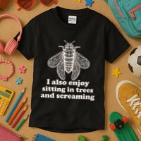 Funny Vintage Cicada I Also Enjoy Sitting In Trees And Screaming Kids T-Shirt