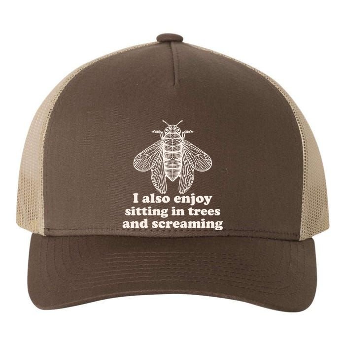 Funny Vintage Cicada I Also Enjoy Sitting In Trees And Screaming Yupoong Adult 5-Panel Trucker Hat