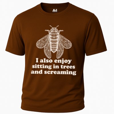 Funny Vintage Cicada I Also Enjoy Sitting In Trees And Screaming Performance Shirt