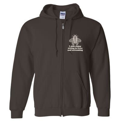 Funny Vintage Cicada I Also Enjoy Sitting In Trees And Screaming Full Zip Hoodie