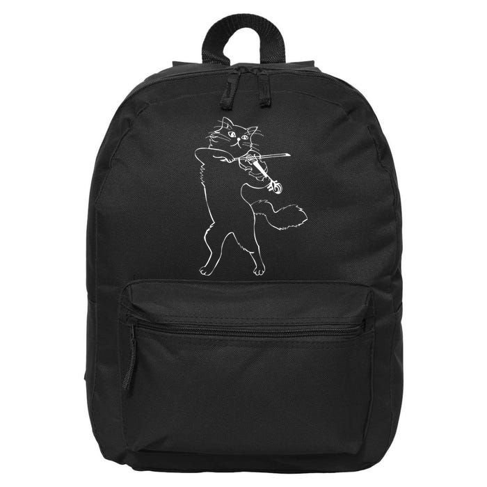 Fiddle Violin Cat Musician Instrument Band Strings 16 in Basic Backpack