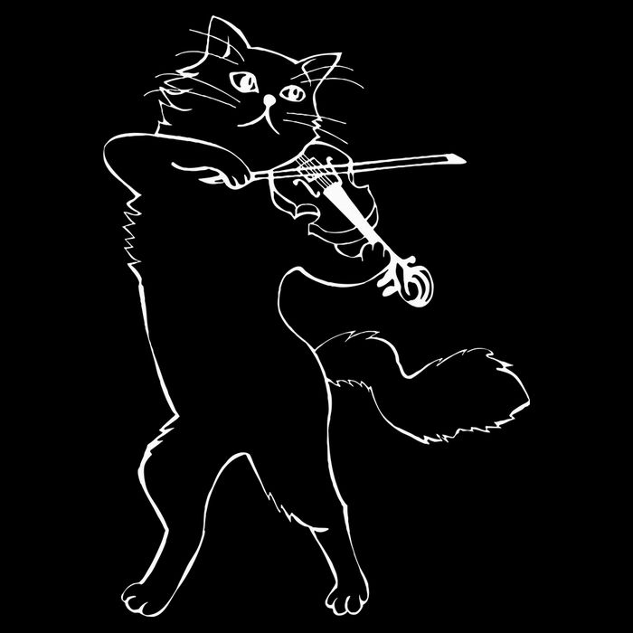 Fiddle Violin Cat Musician Instrument Band Strings 16 in Basic Backpack