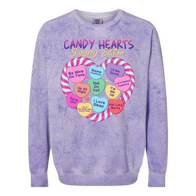 Funny Valentine Candy Hearts Surgery Edition Colorblast Crewneck Sweatshirt