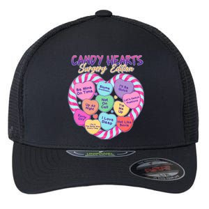 Funny Valentine Candy Hearts Surgery Edition Flexfit Unipanel Trucker Cap