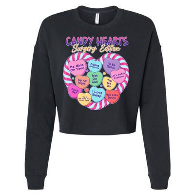Funny Valentine Candy Hearts Surgery Edition Cropped Pullover Crew