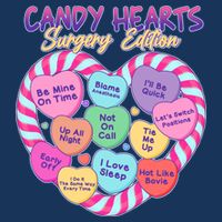 Funny Valentine Candy Hearts Surgery Edition 7 Panel Mesh Trucker Snapback Hat