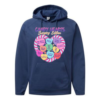 Funny Valentine Candy Hearts Surgery Edition Performance Fleece Hoodie