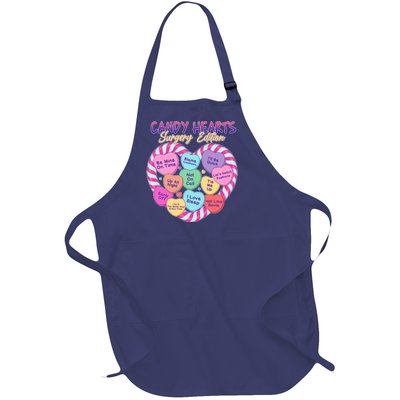 Funny Valentine Candy Hearts Surgery Edition Full-Length Apron With Pockets