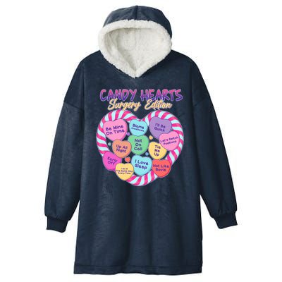 Funny Valentine Candy Hearts Surgery Edition Hooded Wearable Blanket