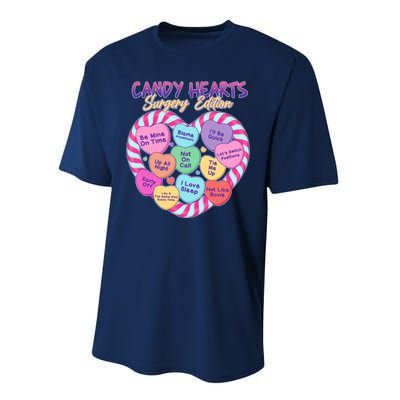 Funny Valentine Candy Hearts Surgery Edition Performance Sprint T-Shirt