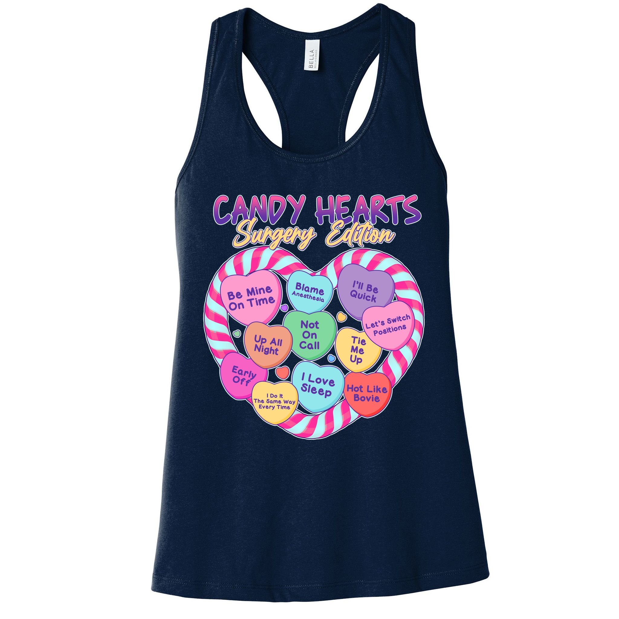 Funny Valentine Candy Hearts Surgery Edition Womens Tank Top