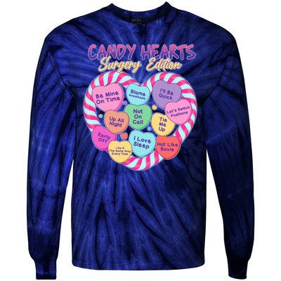 Funny Valentine Candy Hearts Surgery Edition Tie-Dye Long Sleeve Shirt