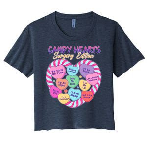 Funny Valentine Candy Hearts Surgery Edition Women's Crop Top Tee